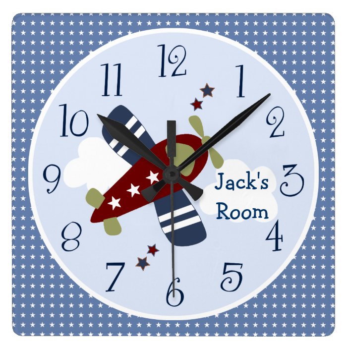 Zoom Along Airplane Nursery/Children's Clock