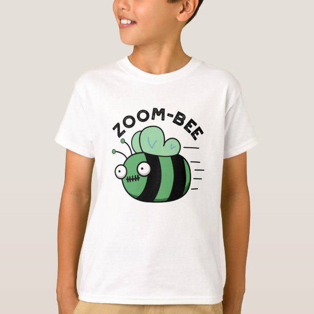 Zoom-bee Funny Halloween Zombie Bee Pun T-Shirt (Front)