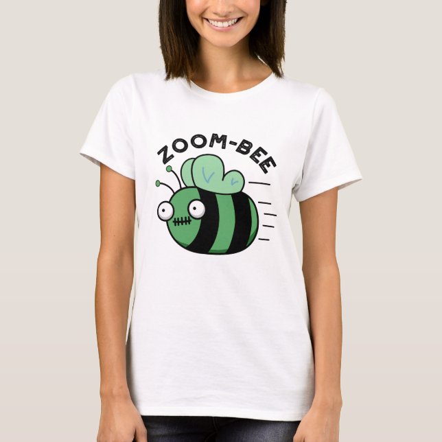 Zoom-bee Funny Halloween Zombie Bee Pun T-Shirt (Front)