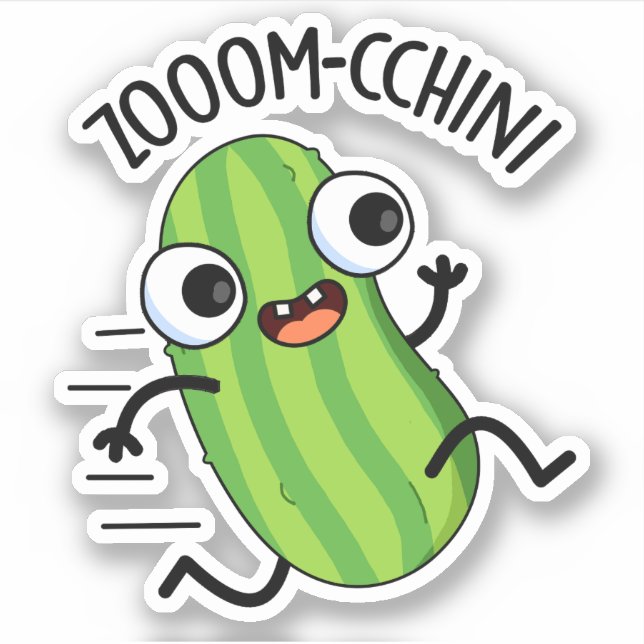 Zoom-cchini Funny Zucchini Pun  Sticker (Front)