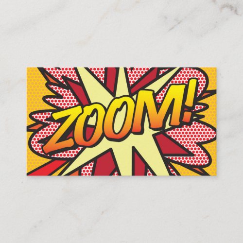 ZOOM Fun Retro Comic Book Business Card