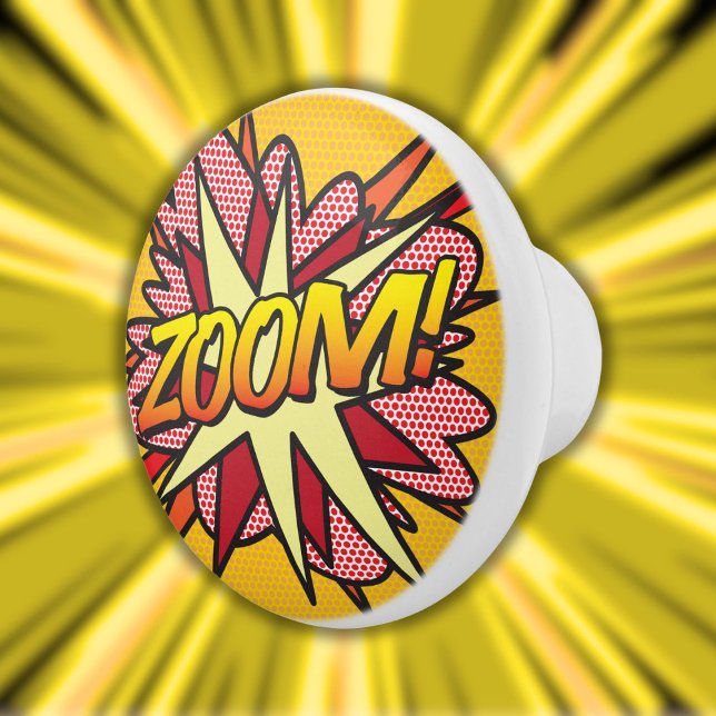 ZOOM Fun Retro Comic Book Pop Art Ceramic Knob (ZOOM Fun Retro Comic Book Pop Art Ceramic Knob)