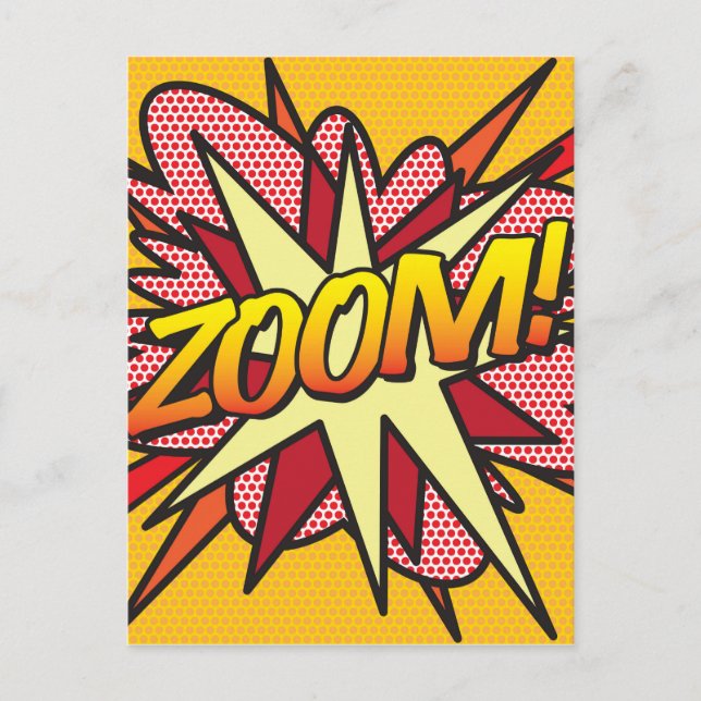 ZOOM Fun Retro Comic Book Pop Art Postcard (Front)