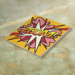 ZOOM Fun Retro Comic Book Pop Art Tile