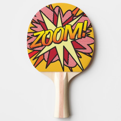 ZOOM Funny Comic Book Smack Talk Cool Modern Ping Pong Paddle