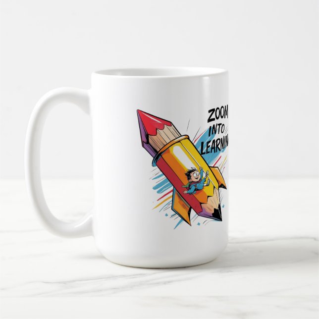 Zoom into Learning – Education & Growth Inspired T Coffee Mug (Left)