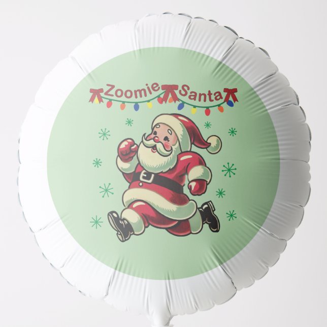 Zoomie Santa Christmas Balloon (Front)