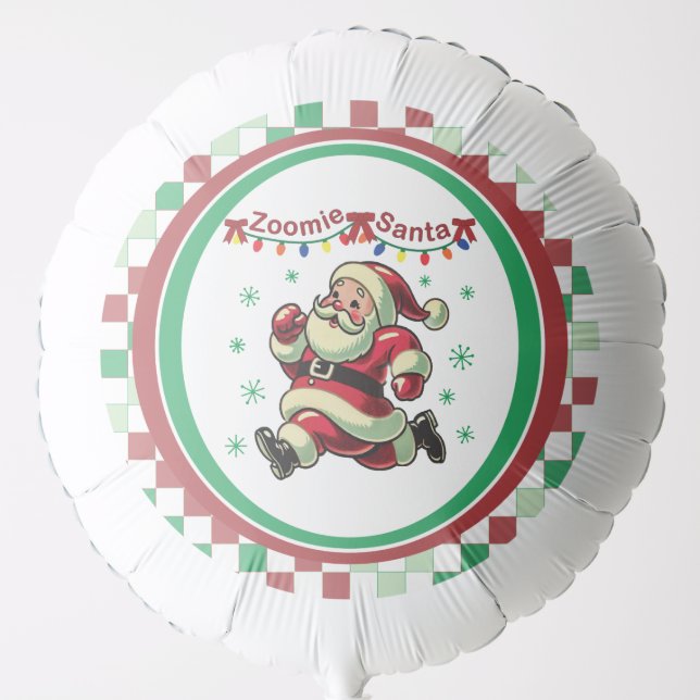 Zoomie Santa Christmas Balloon (Front)