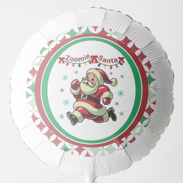 Zoomie Santa Christmas Balloon (Front)