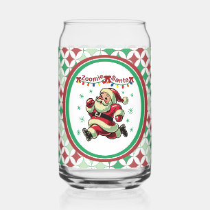 Zoomie Santa Christmas Can Glass