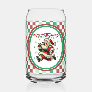 Zoomie Santa Christmas Can Glass