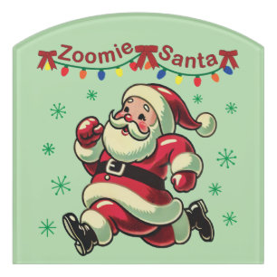 Zoomie Santa Christmas Door Sign