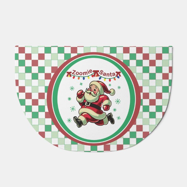 Zoomie Santa Christmas Doormat (Front)