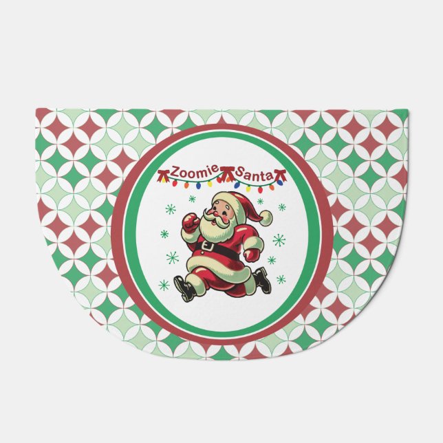 Zoomie Santa Christmas Doormat (Front)