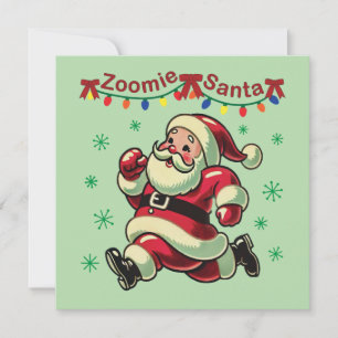 Zoomie Santa Christmas Holiday Card