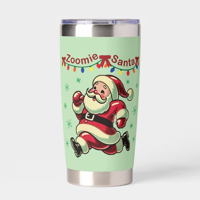 Zoomie Santa Christmas Insulated Tumbler (Front)