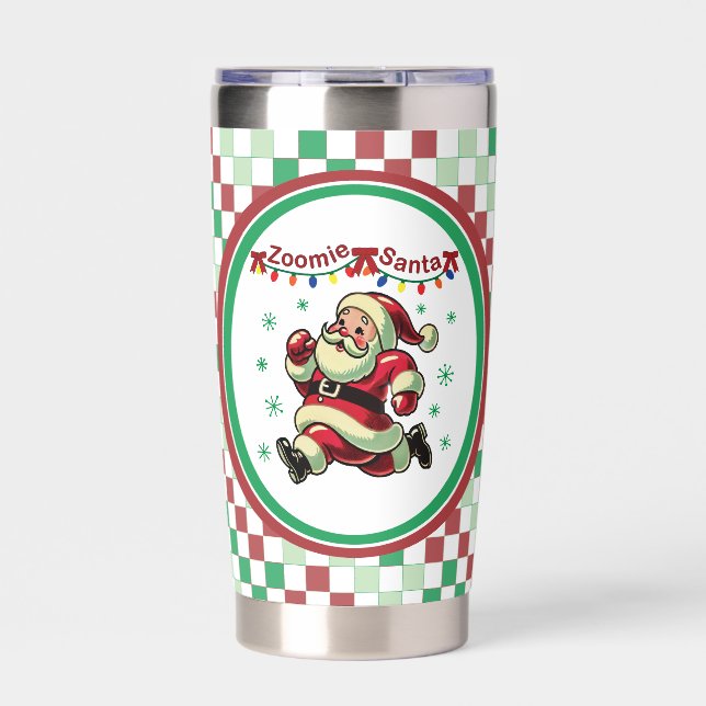 Zoomie Santa Christmas Insulated Tumbler (Front)