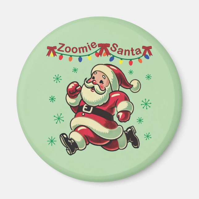 Zoomie Santa Christmas Magnet (Front)