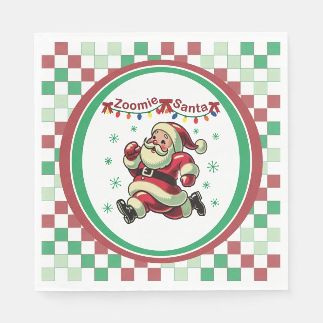 Zoomie Santa Christmas Napkins (Front)