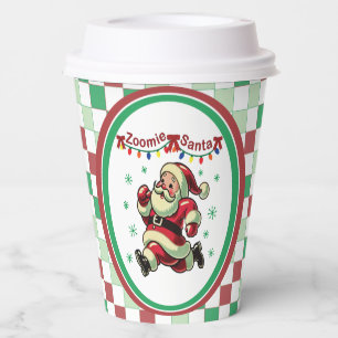 Zoomie Santa Christmas Paper Cups