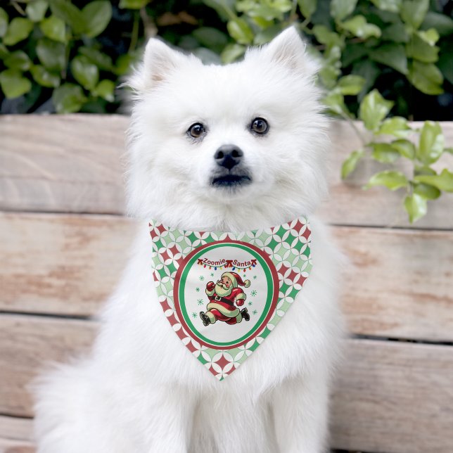 Zoomie Santa Christmas Pet Bandana Collar (Dog)