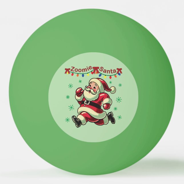 Zoomie Santa Christmas Ping Pong Ball (Front)