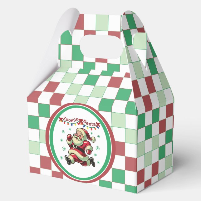Zoomie Santa Christmas Popcorn  Favor Boxes (Front)