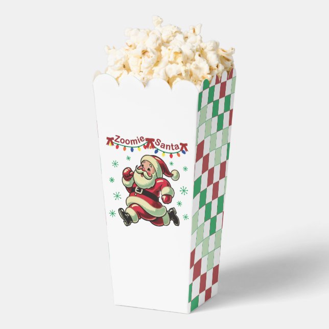 Zoomie Santa Christmas Popcorn  Favor Boxes (Popped)
