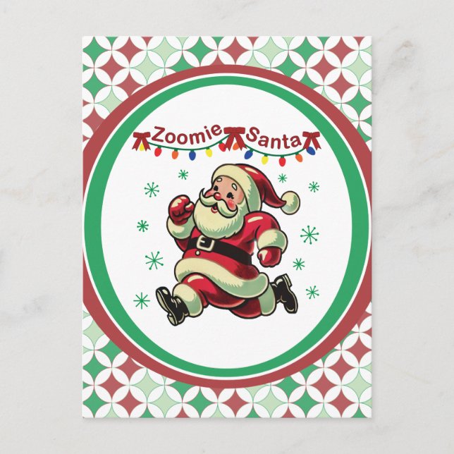 Zoomie Santa Christmas Postcard (Front)
