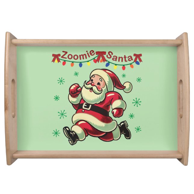 Zoomie Santa Christmas Serving Tray (Front)