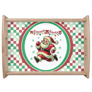 Zoomie Santa Christmas Serving Tray
