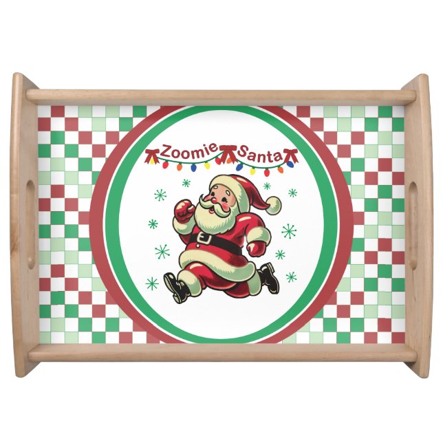 Zoomie Santa Christmas Serving Tray (Front)