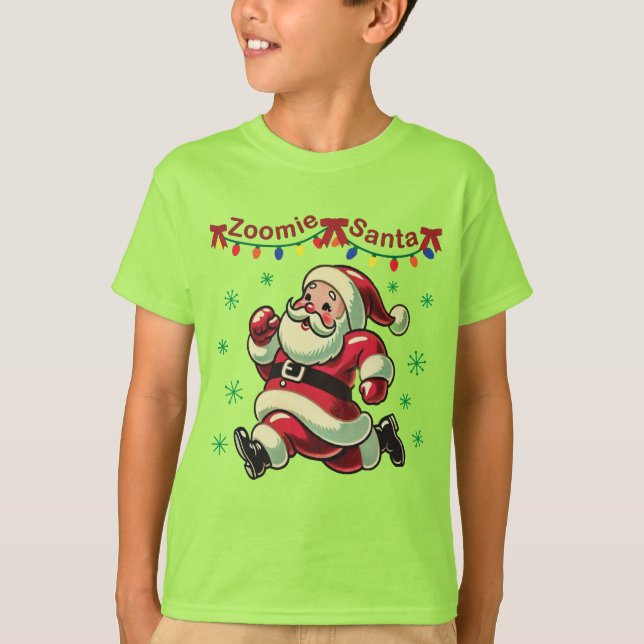 Zoomie Santa Christmas T-Shirt (Front)