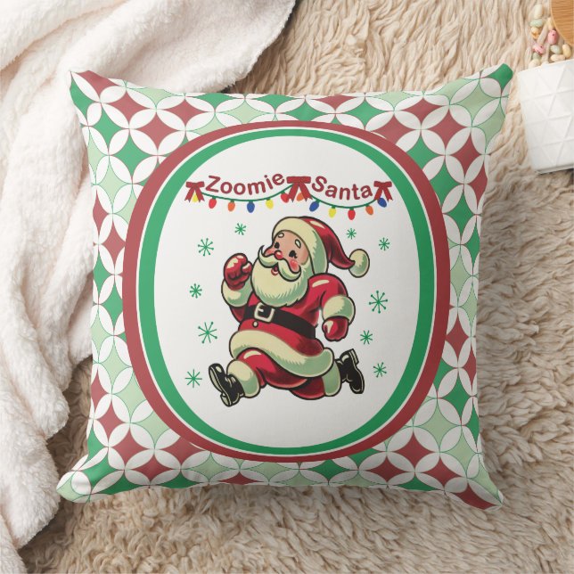 Zoomie Santa Christmas Throw Pillow (Blanket)