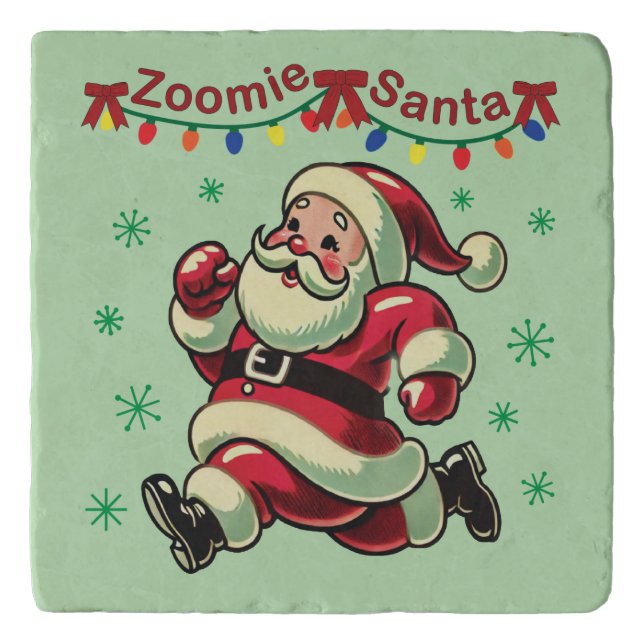 Zoomie Santa Christmas Trivet (Front)