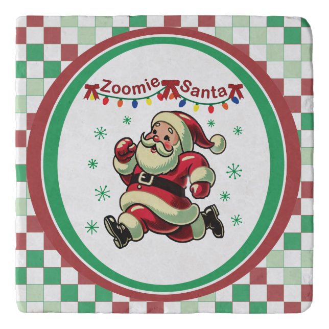Zoomie Santa Christmas Trivet (Front)