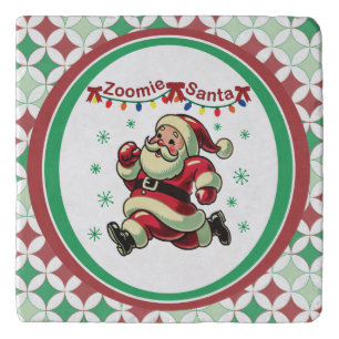 Zoomie Santa Christmas Trivet