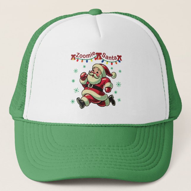 Zoomie Santa Christmas Trucker Hat (Front)