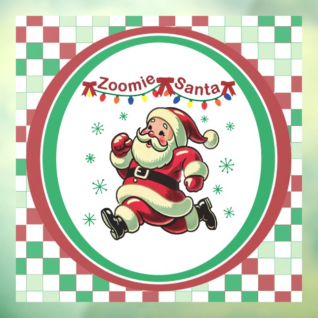 Zoomie Santa Christmas Window Cling (Sheet 3)