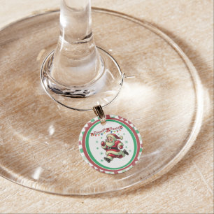 Zoomie Santa Christmas Wine Charm