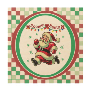 Zoomie Santa Christmas Wood Wall Art