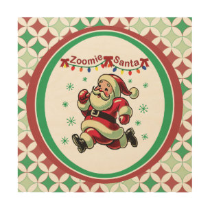 Zoomie Santa Christmas Wood Wall Art