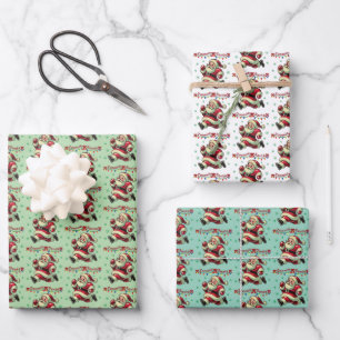 Zoomie Santa Christmas Wrapping Paper Sheets