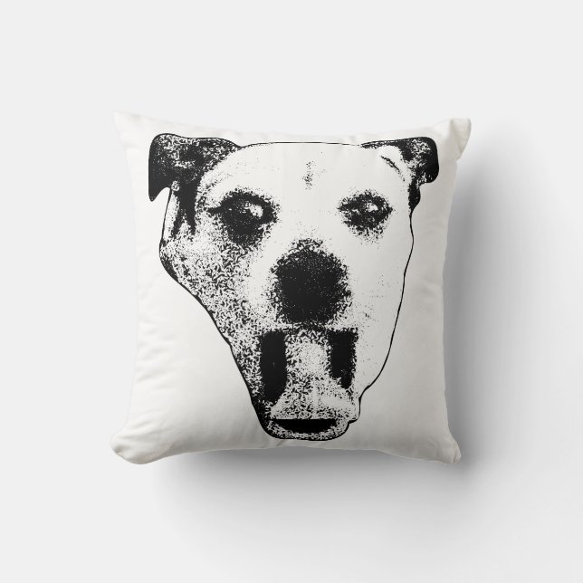 Zoomies Scream, Ink-Dark Throw Pillow (Front)