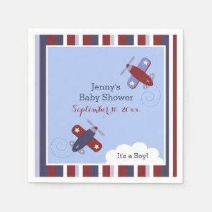 Zooming Along Airplane Customized Napkins
