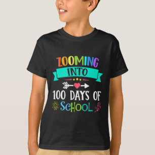 Zooming Into 100 Days Of School Teacher Kids Gift T-Shirt