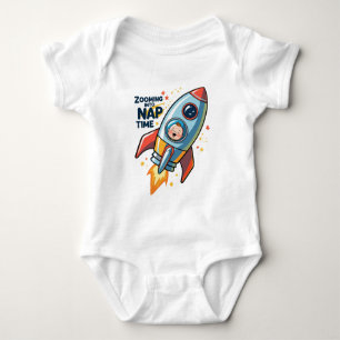 Zooming Into Nap Time – Cute Rocket Ship Baby Bodysuit