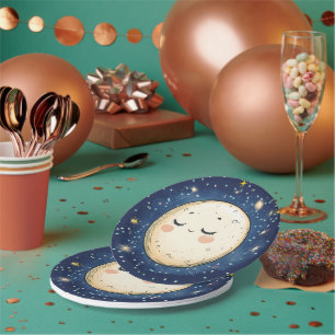Zooming to the Moon Paper Plates