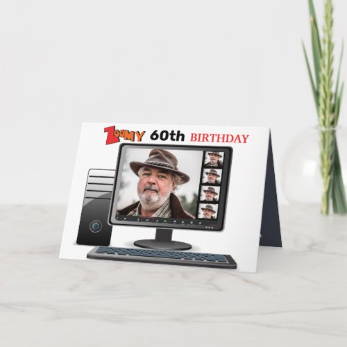 Zoomy 60th Birthday Funny Video Conference Call  Card