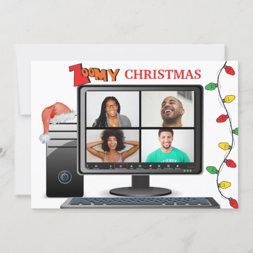Zoomy Christmas Call Video Satire Conference  Card